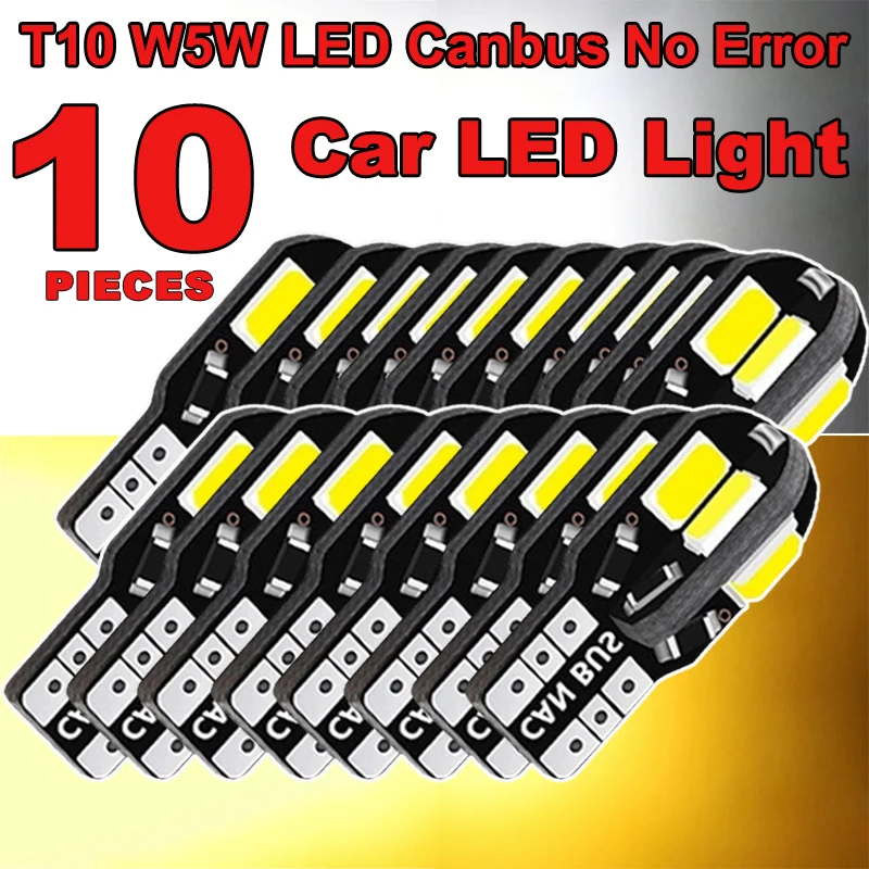 Żarówka LED T10 do samochodu W5W LED Canbus Bez Błędu Super Jasna Lampka Wewnętrzna Samochodowa SMD Białe…