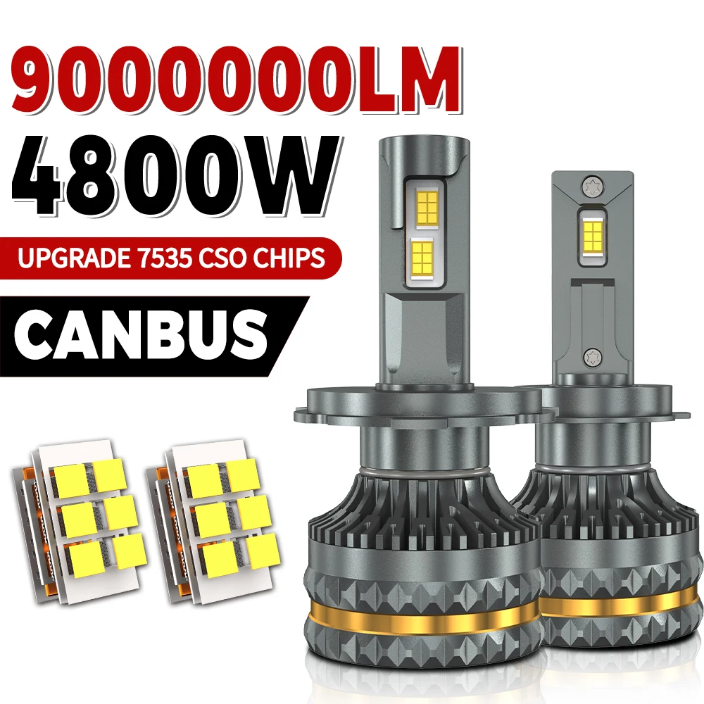 Żarówki LED do reflektorów samochodowych 9000000LM H7 Canbus 4800W H4 H11 H1 9005 HB3 9006 HB4 H13 9004 9007…