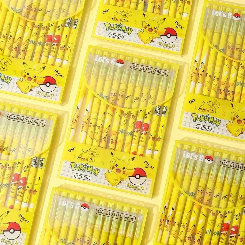 Zestaw 12 szt. długopisów żelowych z gumką Pokemon Pikachu, 0,5 mm, urocze artykuły szkolne i biurowe z… Zestaw 12 szt. długopisów żelowych z gumką Pokemon Pikachu, 0,5 mm, urocze artykuły szkolne i biurowe z…