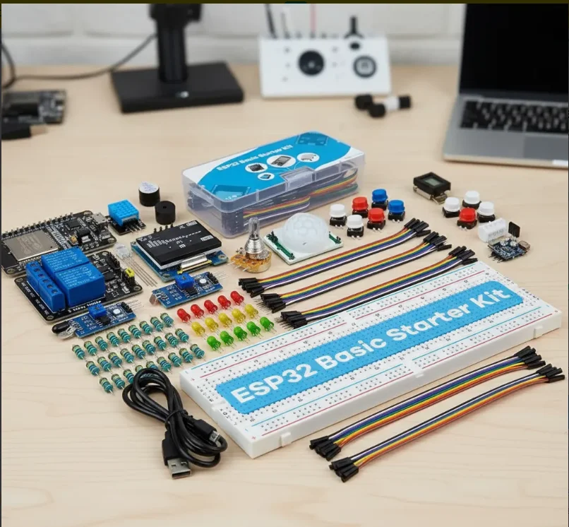 Zestaw Creator Kit do projektów, Zestaw startowy dla ESP32, Zestaw do programowania ESP-32S WIFI, Podstawowy…