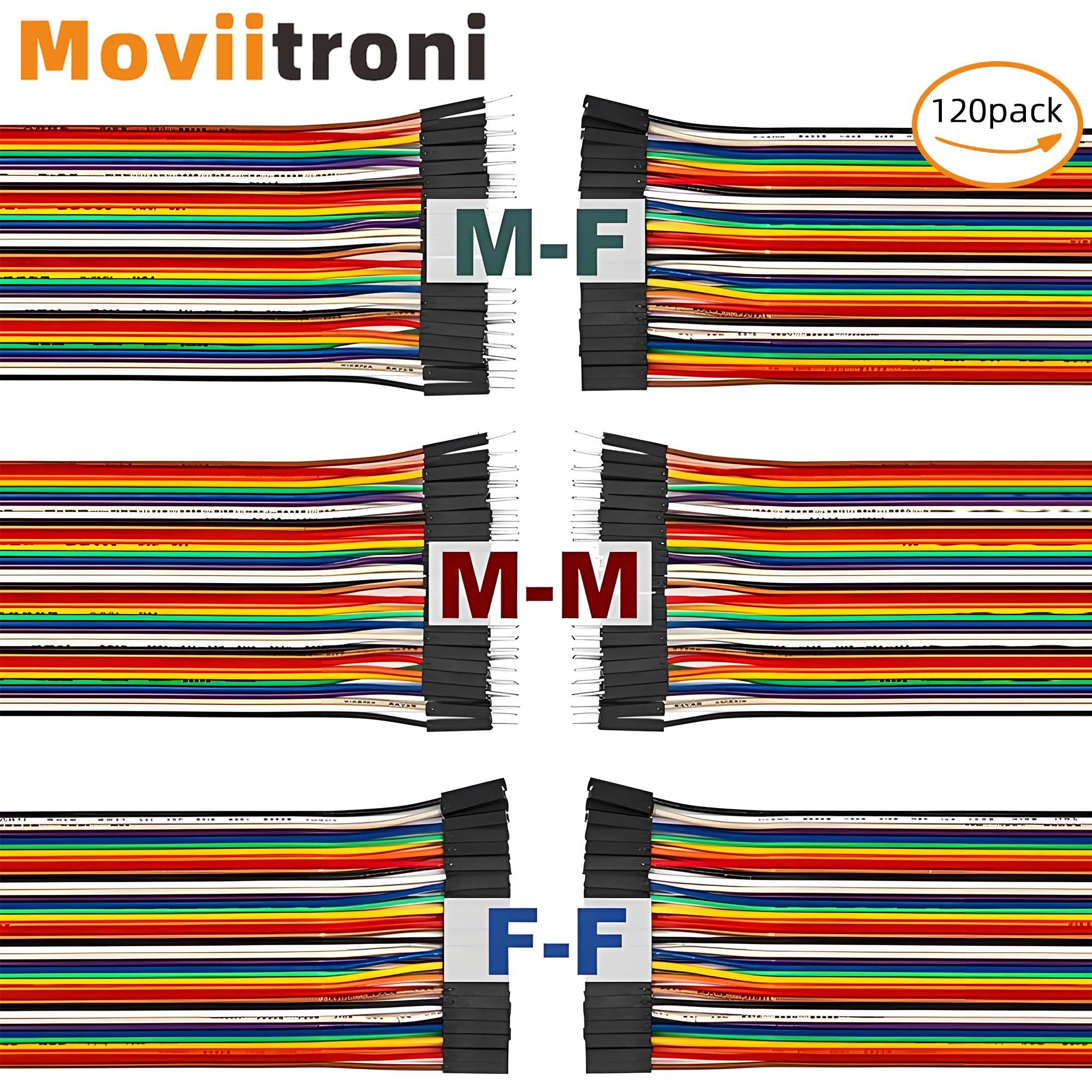 Zestaw do samodzielnego montażu przewodu połączeniowego Dupont 2,54 mm – 20 cm/10 cm męski na męski, męski na…