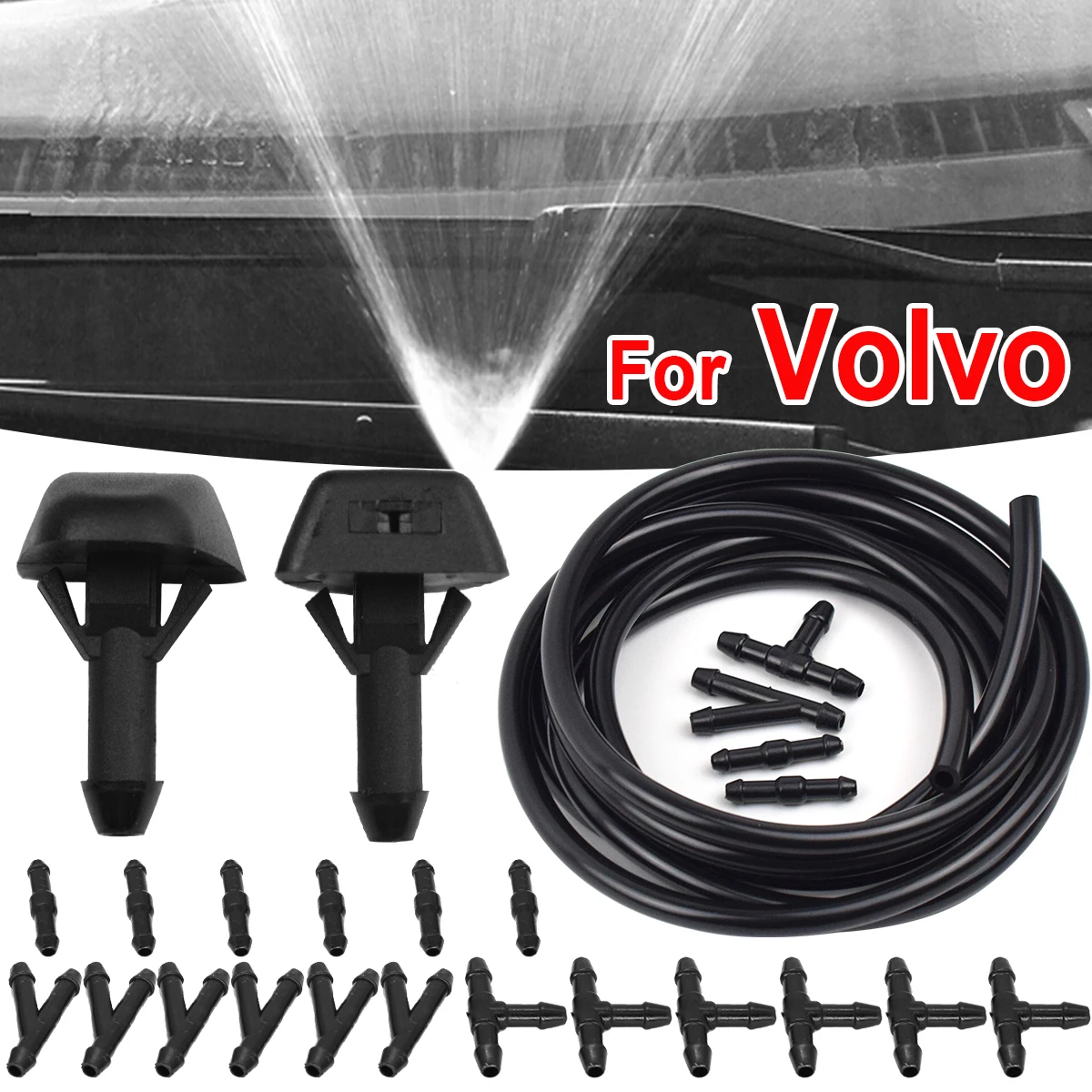 Zestaw dysz spryskiwaczy przedniej szyby z wężem do Volvo C30 V40 S40 V50 C70 S70 S80 XC70 XC90 30655605… Zestaw dysz spryskiwaczy przedniej szyby z wężem do Volvo C30 V40 S40 V50 C70 S70 S80 XC70 XC90 30655605…