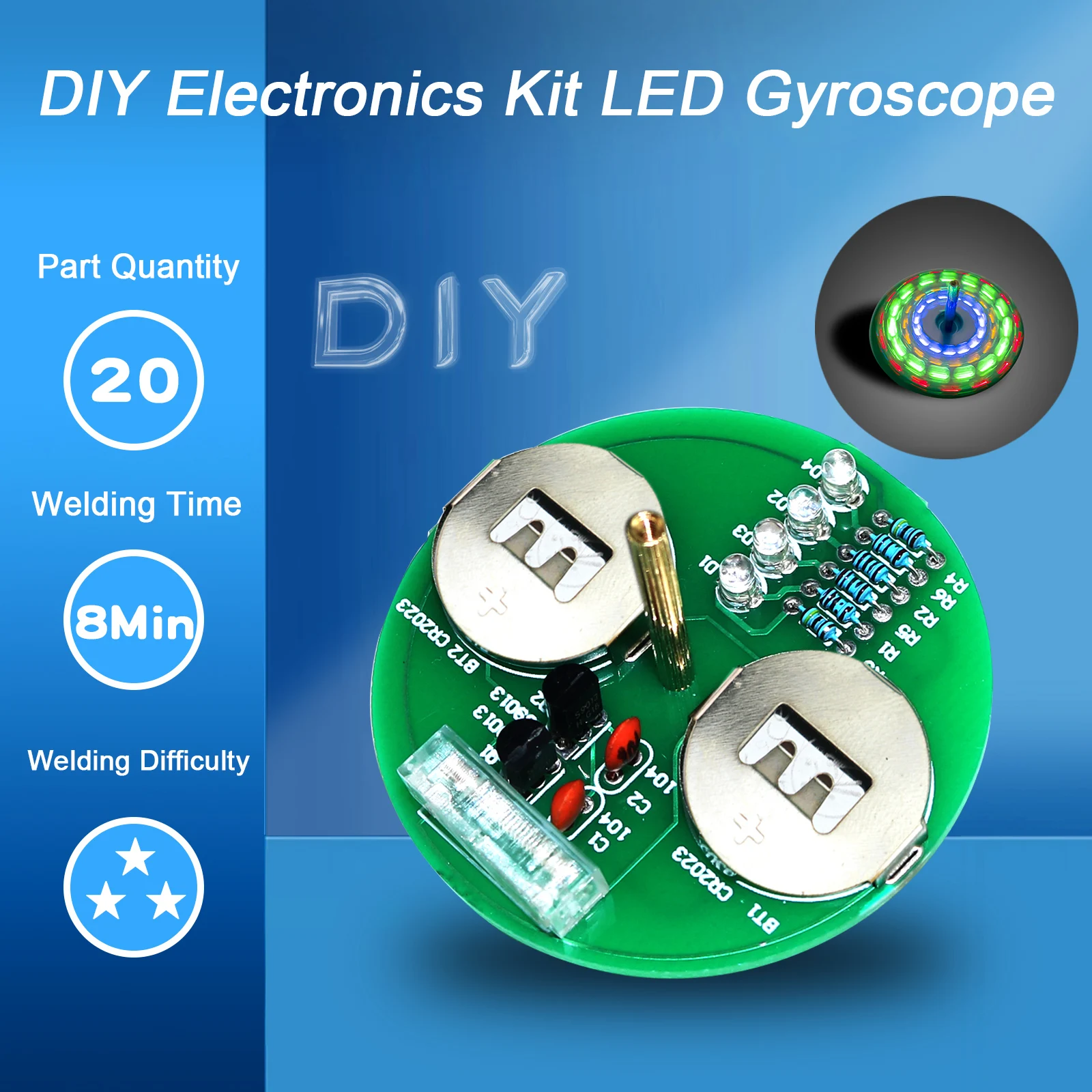 Zestaw elektroniczny Diy Gyro LED Zestaw spawalniczy DIY Obrotowa latarnia Elementy liniowe Diy Elektroniczny… Zestaw elektroniczny Diy Gyro LED Zestaw spawalniczy DIY Obrotowa latarnia Elementy liniowe Diy Elektroniczny…