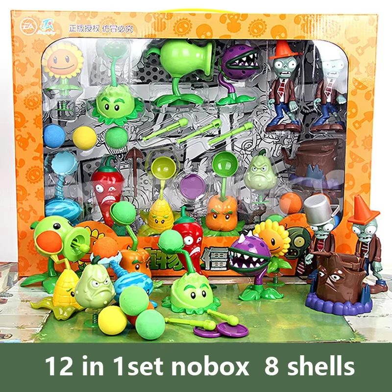 Zestaw Plants vs Zombies 2 Kaktus Peashooter Kokosowa armata Oryginalna scena z gry Ozdoby figurkowe Miękki…