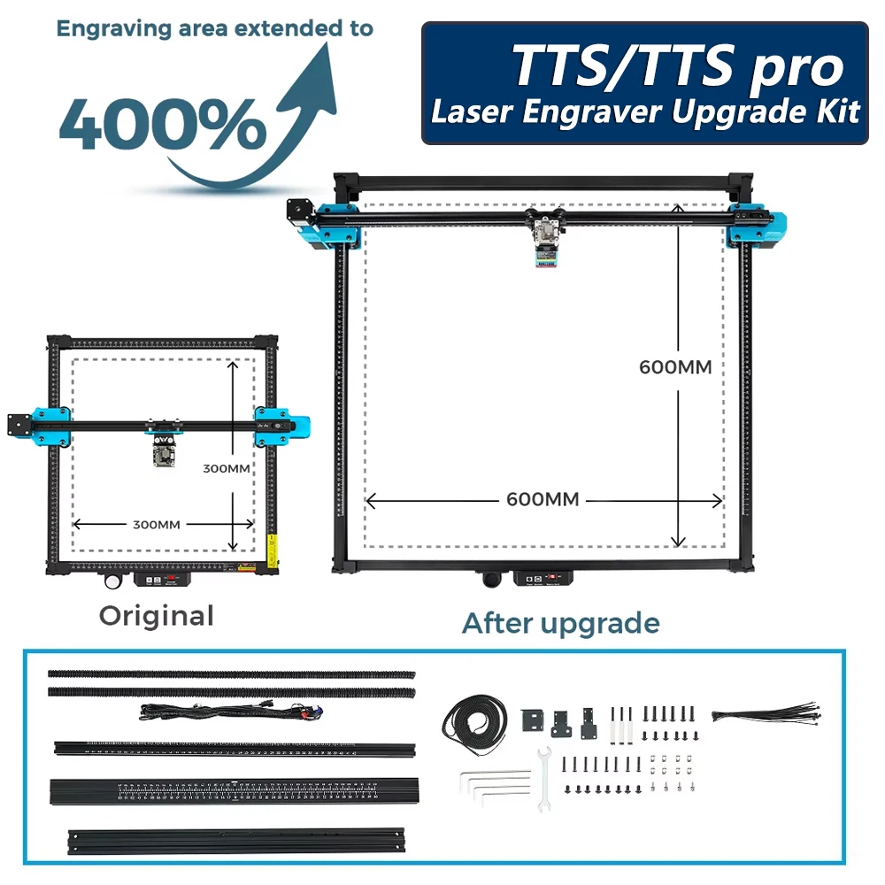 Zestaw rozszerzający 600x600mm do aktualizacji obszaru grawerowania TTS-25/TTS-55/TTS-10 TTS Pro, bezpośrednio…