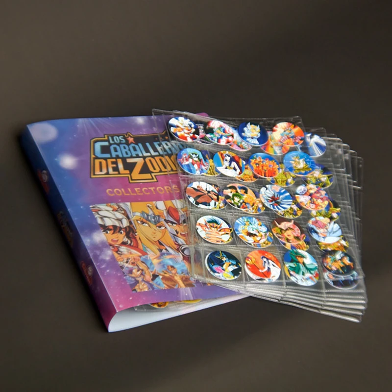 Zestaw Tazos Album Rycerze Zodiaku Karty Segregator Kolekcja Sabritas Taps Pogs Prezent dla kolekcjonera z…