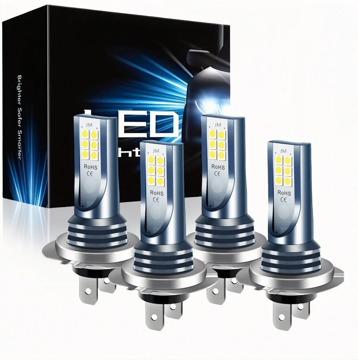 Zestaw żarówek LED H7 do reflektorów, światła mijania i drogowe, 220W 60000LM, super jasne, 6000K białe Zestaw żarówek LED H7 do reflektorów, światła mijania i drogowe, 220W 60000LM, super jasne, 6000K białe