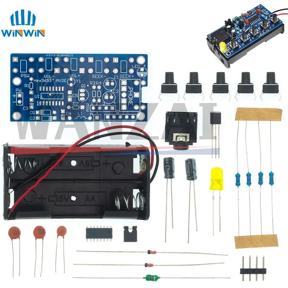Zestawy elektroniczne DIY Bezprzewodowy moduł odbiornika stereo FM PCB 76 MHz-108 MHz DC 1,8 V-3,6 V Zestawy elektroniczne DIY Bezprzewodowy moduł odbiornika stereo FM PCB 76 MHz-108 MHz DC 1,8 V-3,6 V