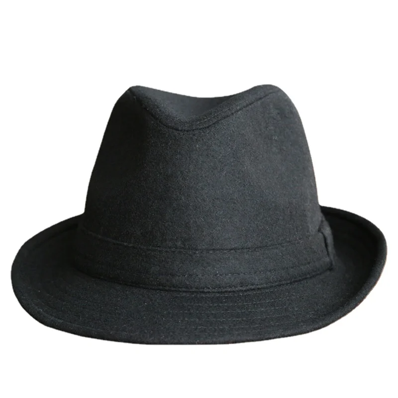 Zimowe solidne wełniane fedory dla mężczyzn Top Jazz Hat Dorosłe meloniki Wersja klasyczna Kapelusze Chapeau Zimowe solidne wełniane fedory dla mężczyzn Top Jazz Hat Dorosłe meloniki Wersja klasyczna Kapelusze Chapeau