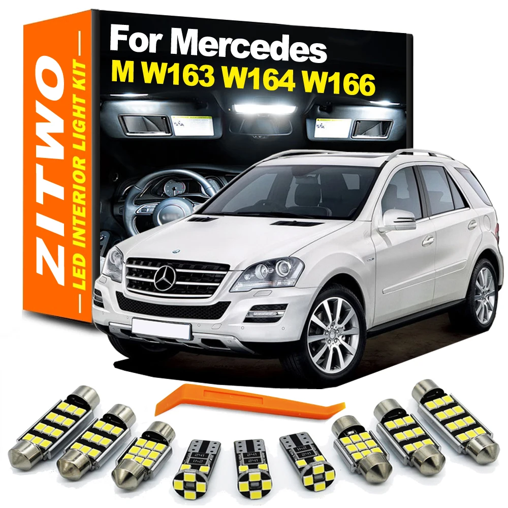 ZITWO Pełna samochodowa żarówka LED do oświetlenia wnętrza Canbus do Mercedes Benz MB M ML Class W163 W164…