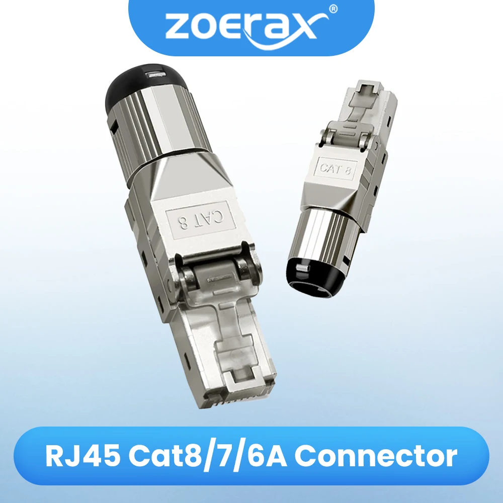 ZoeRax 2 szt. RJ45 Cat8 Cat7 Cat6A złącze ekranowane bez narzędzi modułowa wtyczka końcowa 2000 MHz 40G kabel… ZoeRax 2 szt. RJ45 Cat8 Cat7 Cat6A złącze ekranowane bez narzędzi modułowa wtyczka końcowa 2000 MHz 40G kabel…