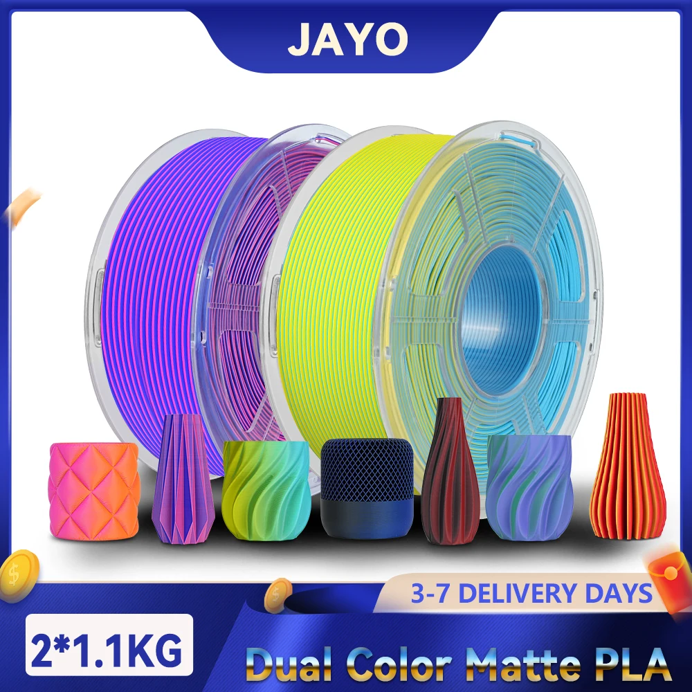 Żyłka do drukarek 3D JAYO 3D Dual Color Matte PLA 1.75mm, schludnie nawinięta, z matowym wykończeniem, do…