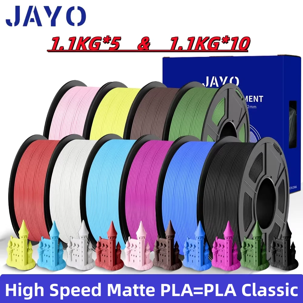 Żyłka PLA Matowa JAYO do Drukarek 3D, Wysoka Prędkość, 1.75mm, Zakres Druku 300-600mm/s, Wysoka Przepływność…