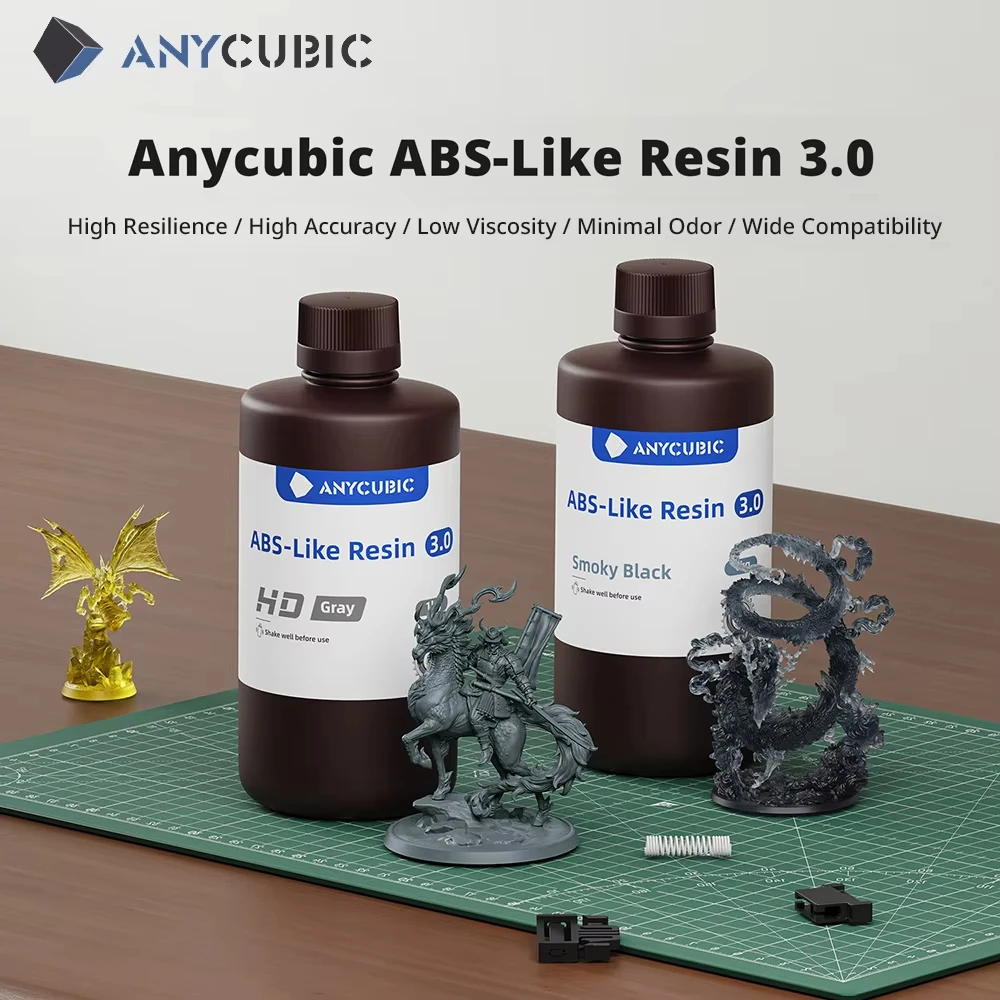 Żywica ANYCUBIC ABS-Like Resin 3.0 do drukarek 3D LCD, wysoce elastyczna, większa dokładność, niższy stopień…