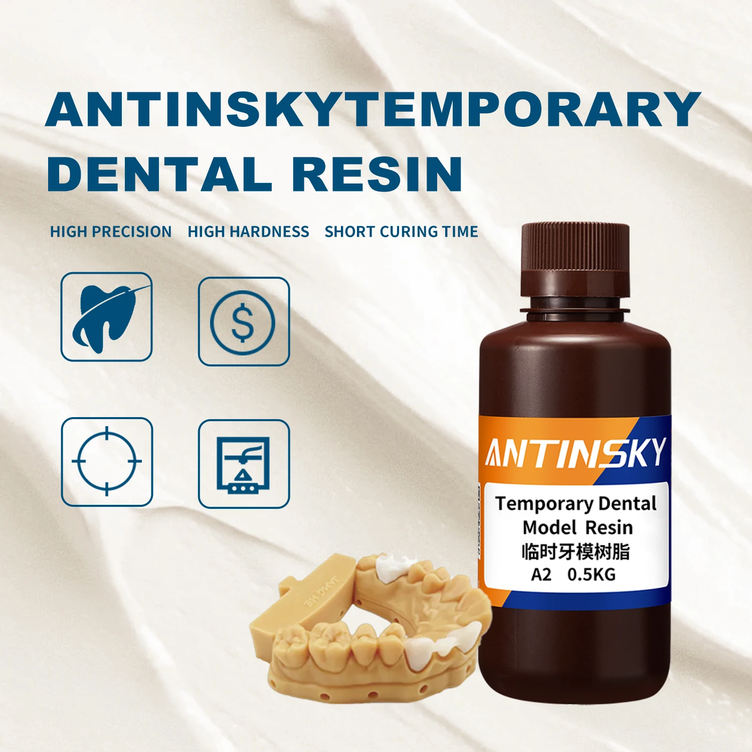 Żywica do tymczasowych modeli dentystycznych Antinsky 405nm 0.5kg, do zębów, wysoka precyzja/niski… Żywica do tymczasowych modeli dentystycznych Antinsky 405nm 0.5kg, do zębów, wysoka precyzja/niski…